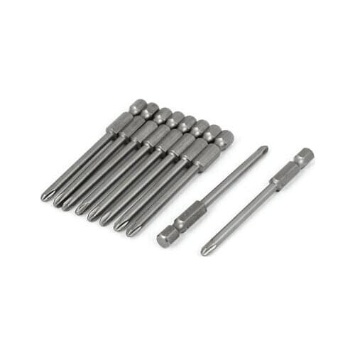 4mm Phillips PH2 Magnetic Screwdriver Power Screw Insert Bits 75mm Long 10pcs