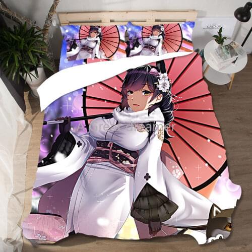 Cute Girls Bedding Set Anime Duvet Cover Beds Set With Pillowcases Violet Pink Bed Cover Set Cartoon Home Textile De Home