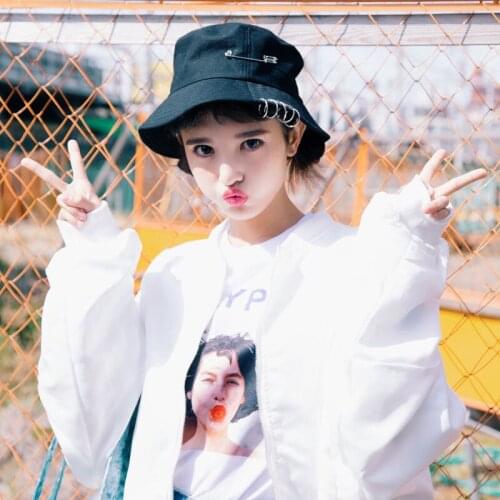 New 2021 Cool Unisex Iron Pin Ring Personality Bucket Hat Cap Folding Fisherman Hat Hunting Fishing Outdoor Cap