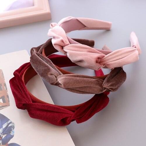 New Designed Plush Cross Headbands Hair Band Elegant Twisted Hair Hoop Girls Headband Woolen Fabric Women Headdress Accessories