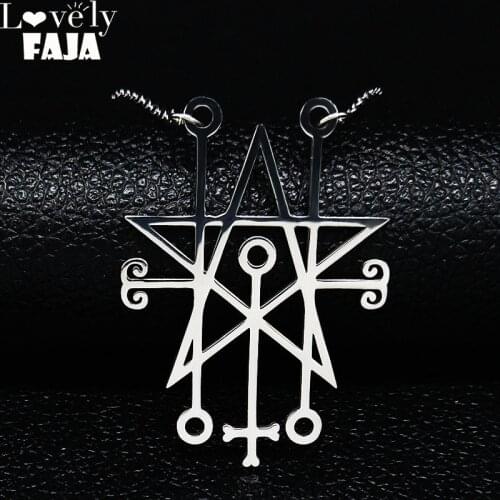 Astaroth Sceal Sigil Stainless Steel Necklace Women/Men Satan Statement Necklace minor key hidden King Goetia Pin Jewelry N3054