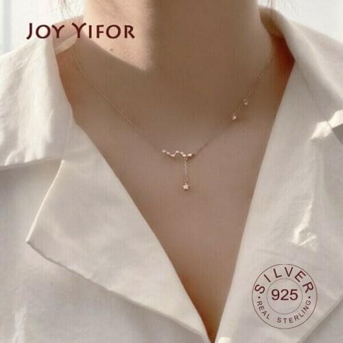 Trendy 925 Sterling Silver adjustable stars Zirconia Shiny Star Pendant Necklace For Women Gift beads Choker Wedding Jewelry