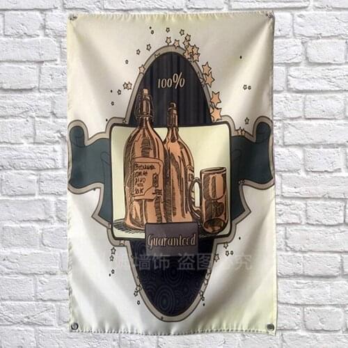 BEER Wine Poster personality creative hanging Banners Bar Winery Billiards Hall home wall decor live background cloth