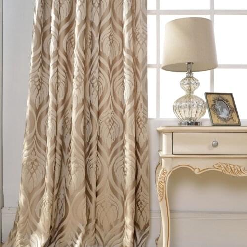 Luxury Jacquard Curtains for Living Room Bedroom,Yellow Window Treatments Drape Kitchen Curtains Panel Curtains Home Decor