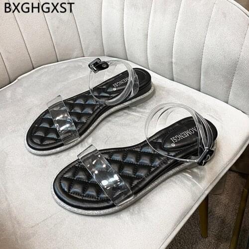 Sandals Women Summer Transparent Shoes Flat Sandals Woman Mary Jane Shoes Shoes for Women 2021 High Heels Chaussure Femme Scarpe
