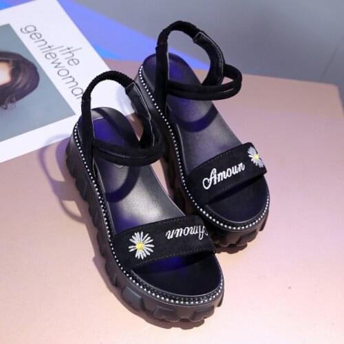 Classics Sandals Female Summer Fairy Style INS Wild Thick Bottom Comfortable Student Female Sandals Beach Womens Tide Shoes