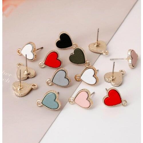 Hot Sale Heart Shape Earrings Hook Zinc Alloy Charm Shining Earrings Accessory For Women Student Party Jewelry Finding