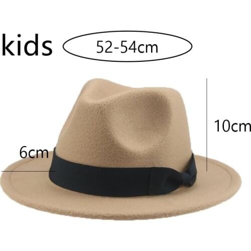 Hats for Women Kids Child Small 52cm 54cm Fedoras Church Wedding Formal Boys Girls Hats Bowknot Hats for Men Sombreros De Mujer