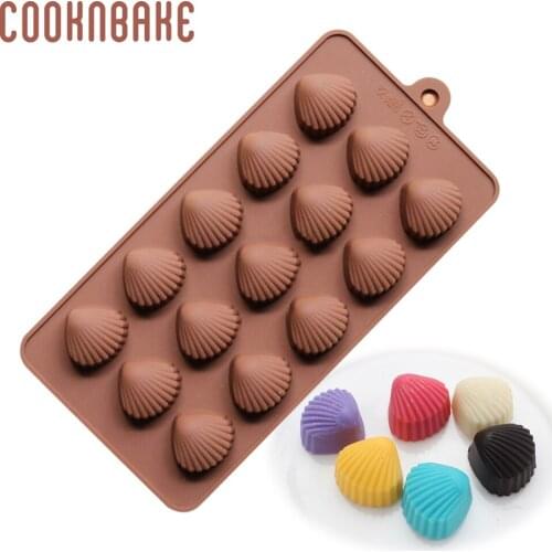 COOKNBAKE Silicone chocolate Mold 15 Lattices shell candy gummy ice tool DIY cake decorating