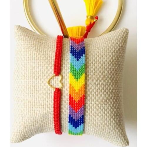 Pretty Bead Miyuki Pulseras Arrow Pattern Handmade Loom Woven Summer Rainbow Bracelets Women Jewelry