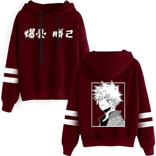 My Hero Academia Hoodies Bakugou Cosplay Print Anime Sweatshirt Loose Oversized Men Women Hooded Pullovers Top 2021 MHA New