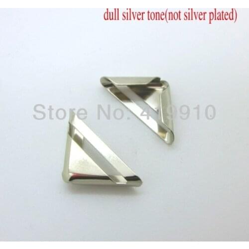Free Shipping-100PCs Silver Tone Book Scrapbooking Albums Menus Folders Triangle 23x17mm J1307
