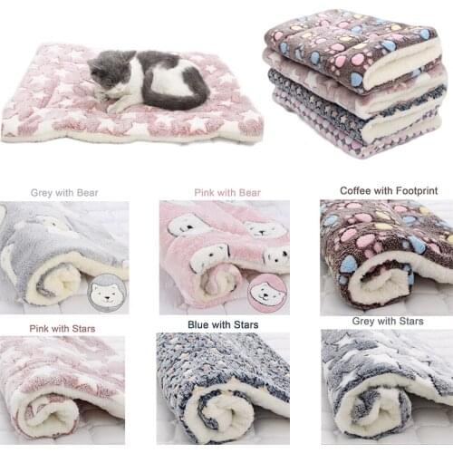 Pet Product Thickened Fleece Pad Blanket Bed Mat For Puppy Dog Cat Sofa Cushion Home Washable Rug Keep Warm S/M/L/XL/XXL/XXXL