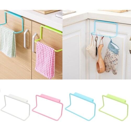 Towel Rack Hanging Holder Cupboard Kitchen Cabinet Bathroom Towel Rack Sponge Holder Wardrobe Cabinet Storage Racks for Bathroom