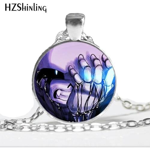 NS--723 Undertale Game Gamer Gaming Necklace Ghost pendant Video Game Necklace Glass Cabochon Necklace Art Gifts HZ1
