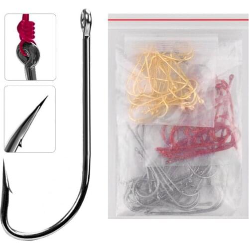 150Pcs/Set 8# 6# 4# 2# 1# 1/0# Straight Handle Lure Fishhooks High Carbon Steel Crank Hooks Fishing Gear Tools Kit