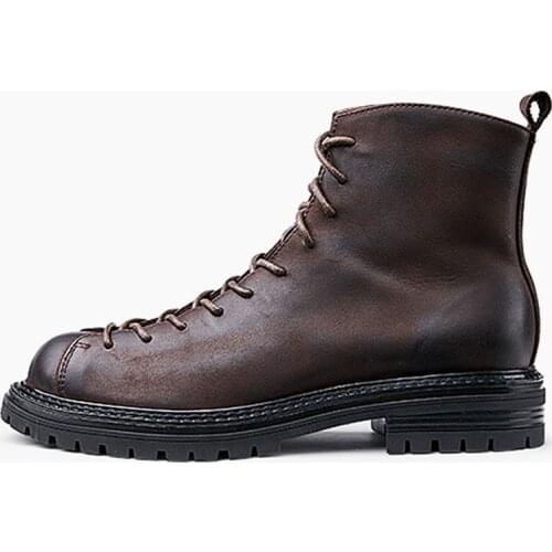 2021 Winter Boots For Men Vintage Mens Boots Shoes Comfortable Men Boots Genuine Leather 12#20/10d50