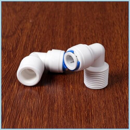 5pc 3/8" OD Pipe to 1/2" Male Elbow Quick Connector RO Water Purifier Reverse Osmosis Aquarium System Connector Fitting