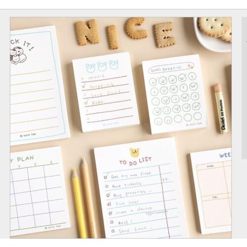 50 pages Basic grid diary list weekly monthly plan schedule to do list check it punch memo pad message notes mini planner book