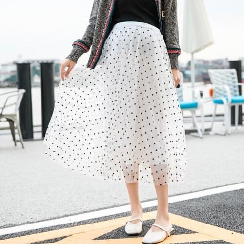 9015# Polka Dot Gauze Maternity Skirts Elastic Waist Adjustable Skirts Clothes for Pregnant Women 2019 Summer Fashion Pregnancy