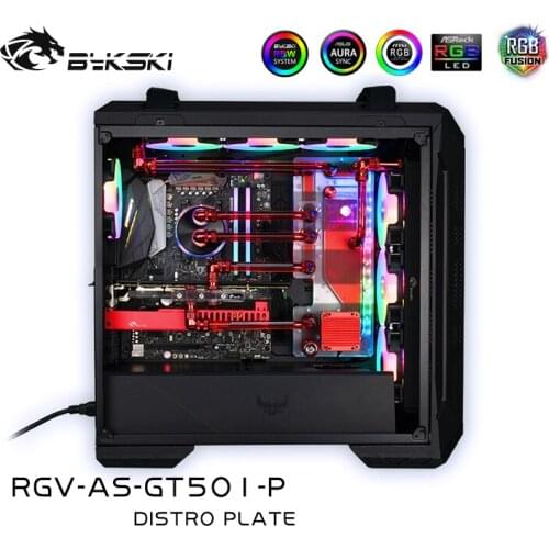 BYKSKI Acrylic Board Waterway board Kit Solution for ASUS TUF GAMING GT501 Kits Computer Case for CPU/GPU Block Support DDC Pump