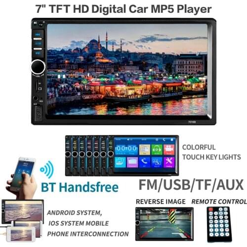 Auto Radio 2 din Car Multimedia Player 7" Touch Screen Autoradio 2din Stereo Support Rear View Camera Mirrorlink Android