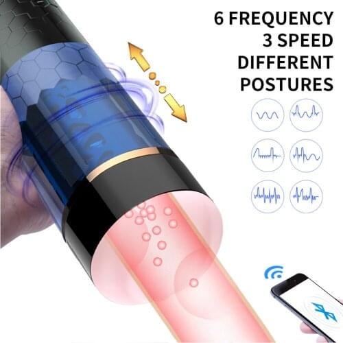 Automatic Telescopic Masturbation Cup Vibrator For Men Real Rotaion Vagina Pussy Oral Sucking Sex Machine Adult Sex Toys For Man