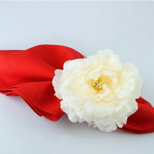 Free Shipping Big Flower Napkin Ring Wedding Decoration different colors,Cheap 12Pcs