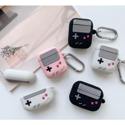 For AirPods Pro 1 2 Case Fashion Retro Game Cute 3D Gameboy Silicone Airpods2 Earphone Case with Keychain for Airpods Cases