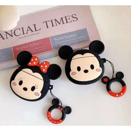 Disney Mickey Airpods Case Anime Figure Dolls Silica Gel 3D Minnie Bluetooth Cartoon Earphone Cases Soft Shell Toy Accessories