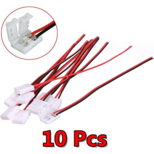 10pcs/lot Electrical Connect Splice 2-Pins Power Connector Adaptor for 3528/5050 Led Strip Wire with PCB 8mm/10mm