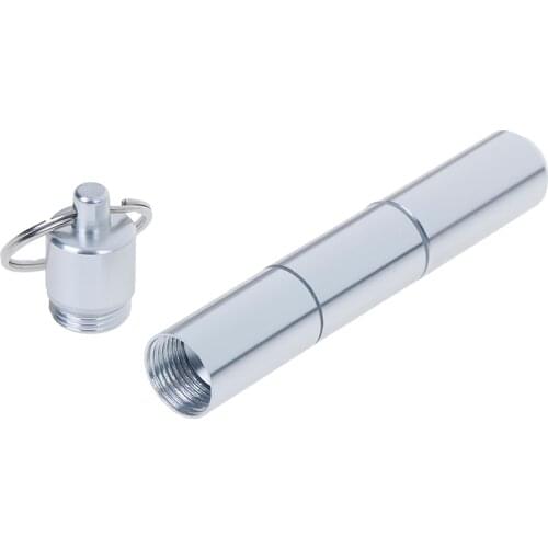 1PcPill Box Capsule Shape Aluminum Pill Case Keychain Outdoor Pocket Pill Holder Container Delicate Medicine Box 4 Grids