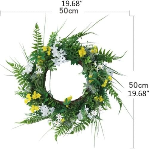 Artificial Winter Jasmine Spring Flower Wreath Decoration For Wedding Front Door