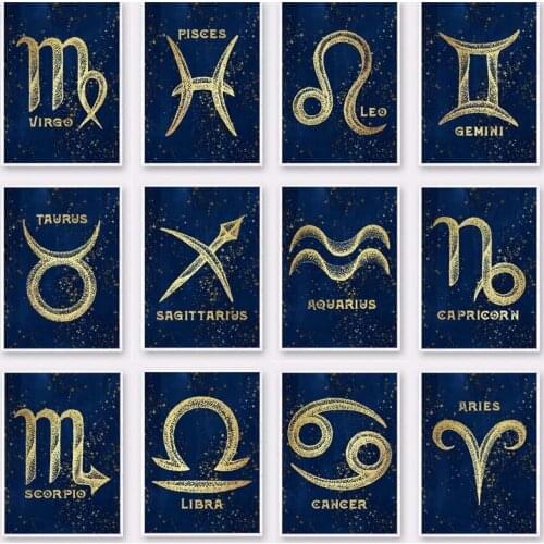 Zodiac Sign 5D DIY Diamond Painting art Full Square Round Drill Constellation Mosaic Embroidery Cross Stitch Home Room Decor