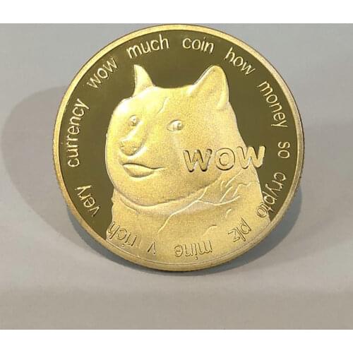 Coins Gold Dogecoin Collection Funny Decoration Beautiful Crafts Plated Cute Desktop Silver Home Commemorative WOW Souvenir