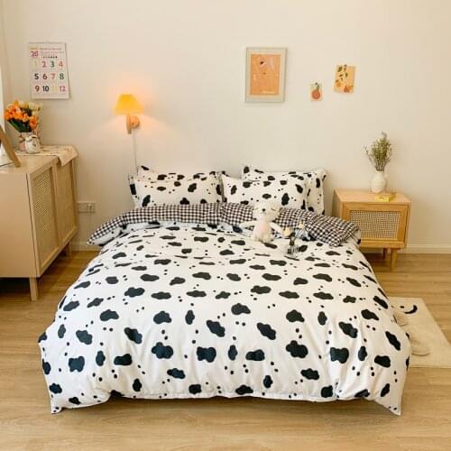 Cartoon Bear Footprints Pattern Bedding Set, Duvet Cover Pillowcase 3pcs 140x200,210x210 Quilt Cover, Double Queen King Size Bed