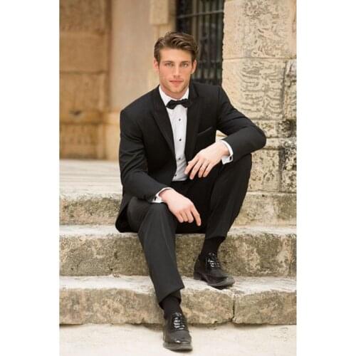 Fall series handmade wedding dresses men suit a button notched lapel business groom men dress suits (jacket+pants)