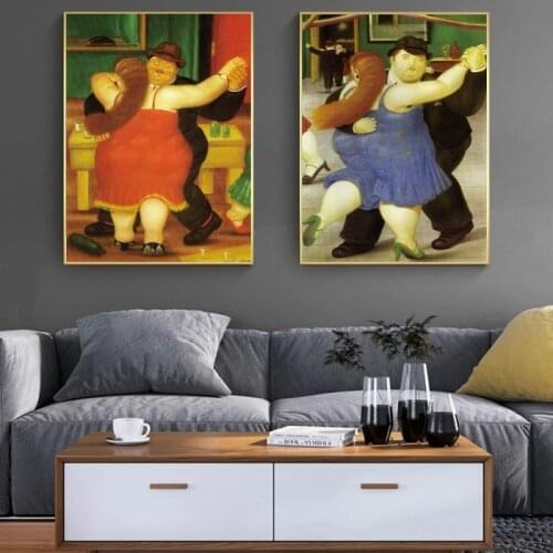 Nordic Funny Art Mona Lisa Canvas Paintings By Fernando Botero Famous Wall Art Posters And Prints Abstract Art Pictures Cuadros