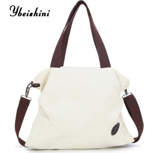New Casual Handbag For Women Shoulder Bags Tote Package White Crossbody Bags Travel storage sac a main Large canvas Shopping Bag