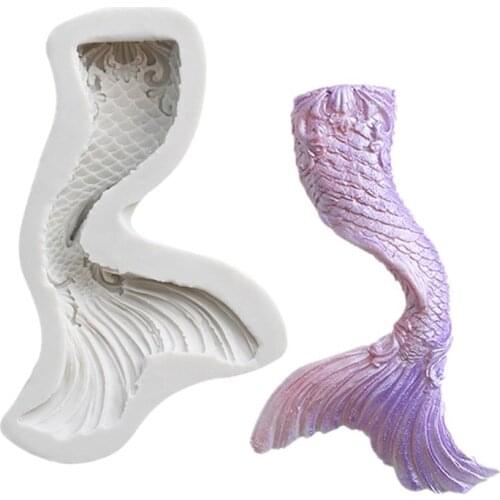 New Mermaid Tail Fondant Cake Silicone Mold Chocolate Mold DIY Fishtail Cake Decoration Mold A1706