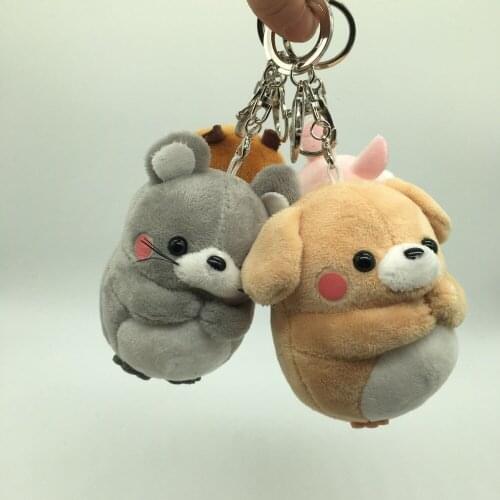 New 10cm plush cute animal dog bear Marmot Rabbit Favorite Keychain Pendant Bag decoration christmas festival gift for friend