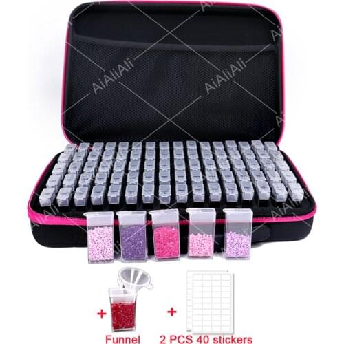 2020 NEW 80 Grids Bottles Diamond Painting Accessories Container Storage Bag Box Carry Case Diamond Embroidery Tools Handbag