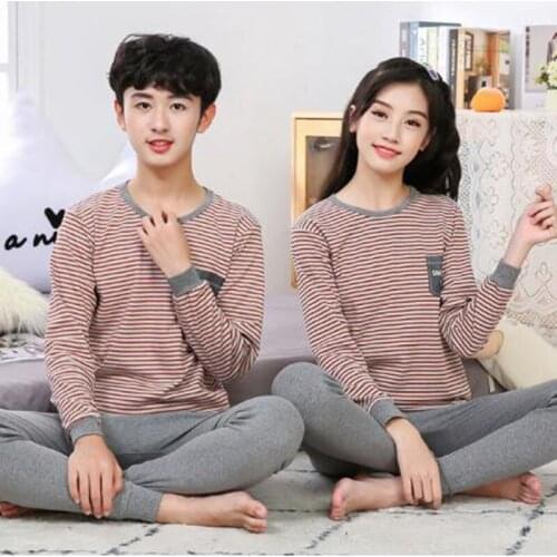 New Big Girls Sleepwear Autumn Cotton Children Pajama Set Homewear for Boy Pyjamas Kids Nightwear 9-18Y Teenage Pijamas Clothes