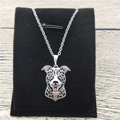 New Pit Bull Necklace Trendy Style American Pit Bull Terrier Pendant Necklace Women Fashion Pet Jewellery Animal Dog Jewellery