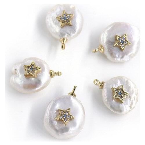 ONE PIECE freshwater pearl white flat barouqe pendant coin shape wholesale nature FPPJ loose beads