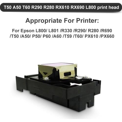 Original T50 Print Head F180000 Print Head for Epson T50 A50 T60 R290 R280 RX610 L800 Print Head For Epson T50 L800 With Dampers