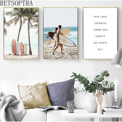 Landscape Canvas Wall Art Poster Home Decor Coconut Bus Flamingo Picture Living Room Decor Summer Modern Style