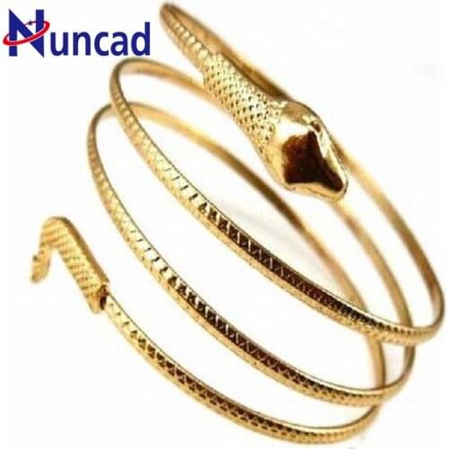 1 Piece Punk Fashion Coiled Snake Spiral Upper Arm Cuff Armlet Armband Bangle Bracelet Women/Men Jewelry Party Barcelets NYBR17