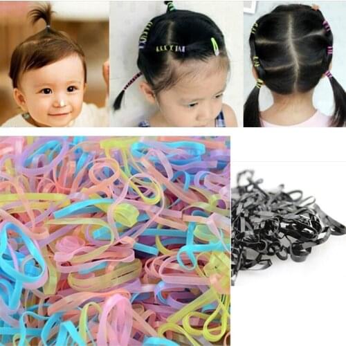 400-500 Pcs Transparent Rubber Hairband Rope Silicone Ponytail Holder Elastic Hair Holder Tie Gum Rings Girls Hair Accessories