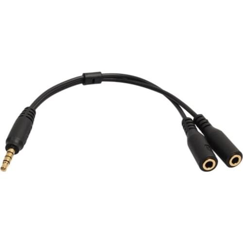 Splitter Cable 3.5 Mm 1 Male To 2 Dual Female Audio Cable Headset Mic TRRS Y Splitter Cable Adapter Mobile Phone Adapters